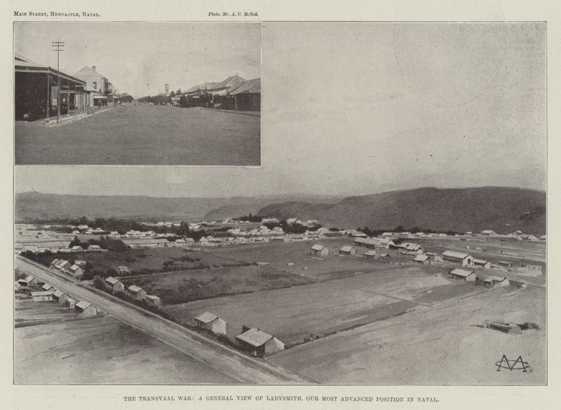 Transvaalkriget, en allmän syn på Ladysmith, vår mest avancerade position i Natal av Charles Auguste Loye