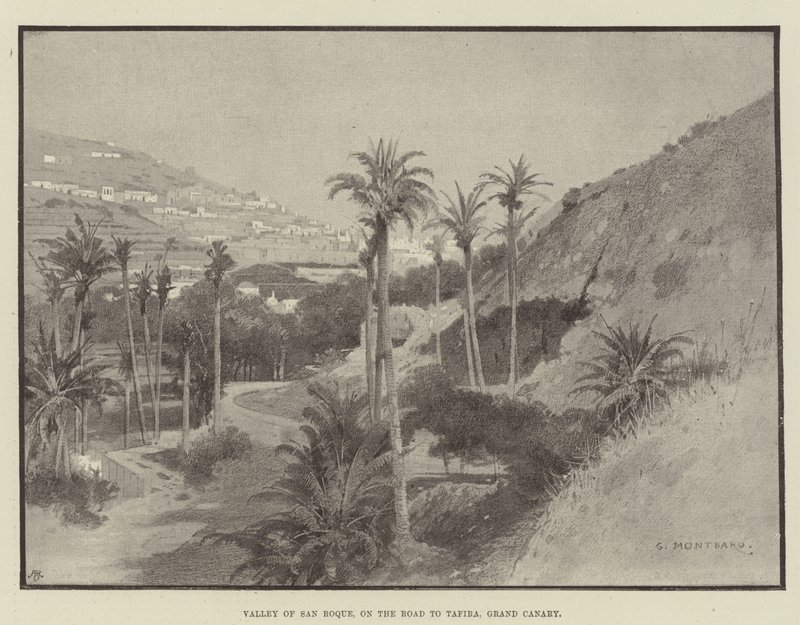 Valley of San Roque, på vägen till Tafira, Gran Canaria av Charles Auguste Loye