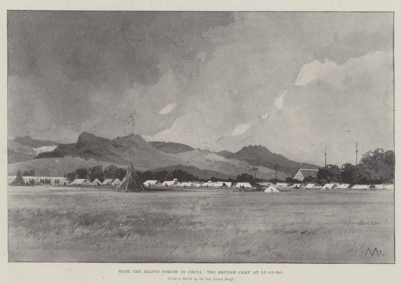 Med de allierade styrkorna i Kina, det brittiska lägret vid Lu-Li-Ho av Charles Auguste Loye