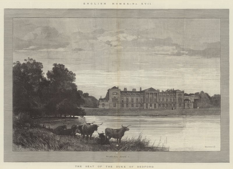 Woburn Abbey, säte för hertigen av Bedford av Charles Auguste Loye