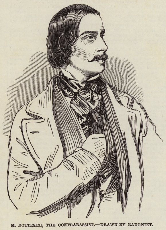 M Bottesini, kontrabasisten av Charles Baugniet