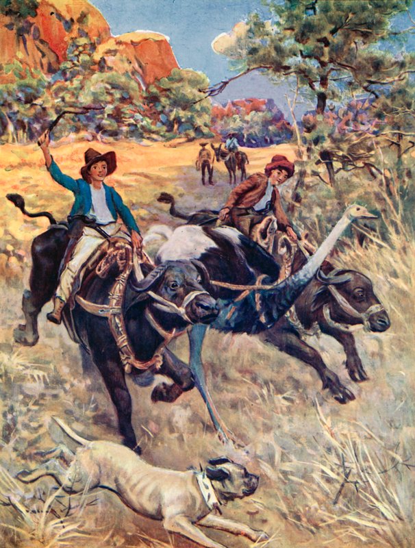 Illustration för den schweiziska familjen Robinson av Charles Daniel Ward