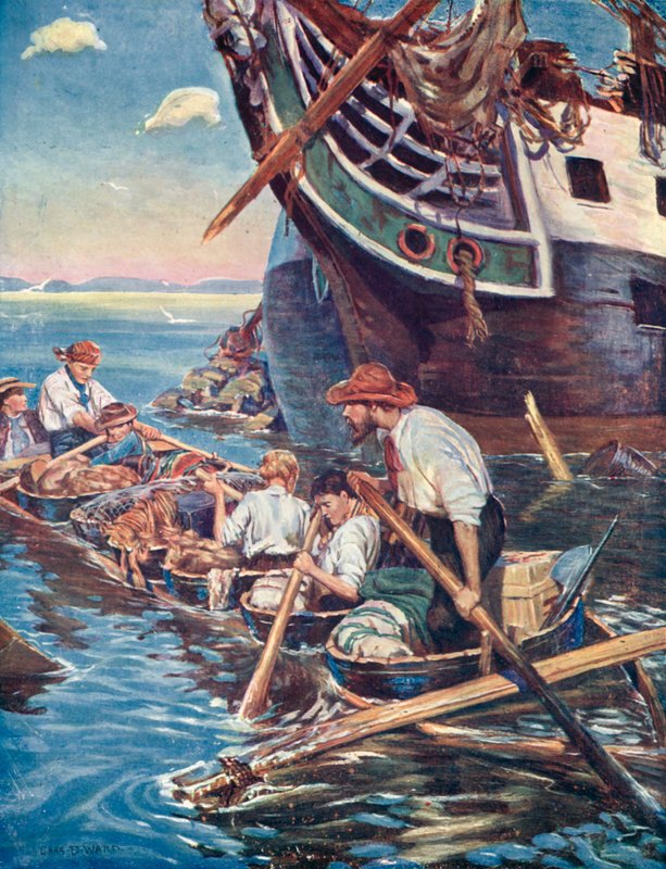 Illustration för den schweiziska familjen Robinson av Charles Daniel Ward