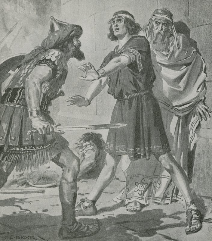 Croesus, kung av Lydia, räddas från döden genom sin dövstumme sons röst av Charles Edmund Brock