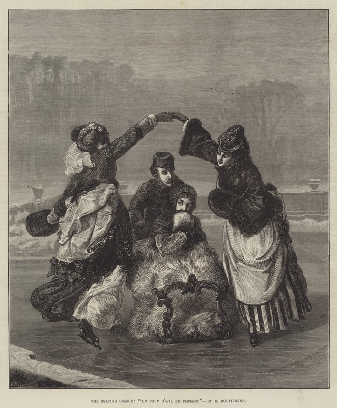 Skridskosäsongen, en blick medan du passerar av Charles Edouard Boutibonne