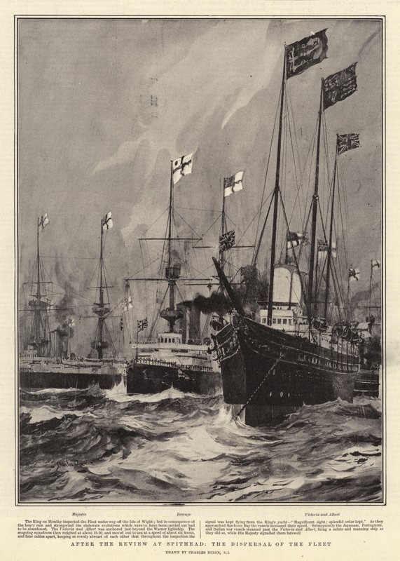 Efter granskningen i Spithead, spridning av flottan av Charles Edward Dixon