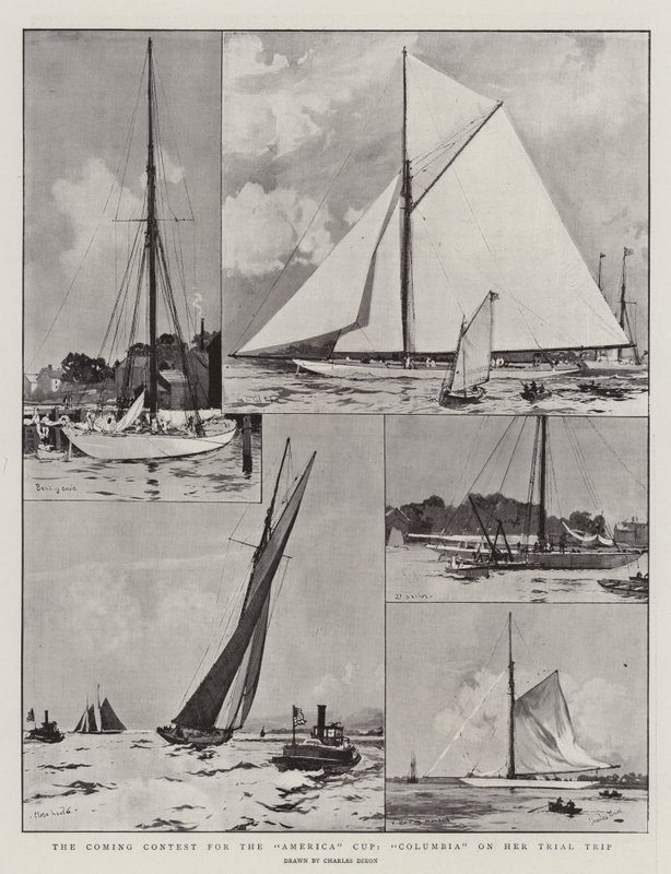 Den kommande tävlingen för America Cup, Columbia på sin provresa av Charles Edward Dixon
