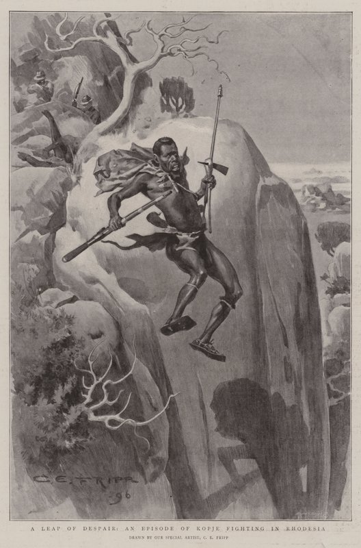 A Leap of Despair, ett avsnitt av Kopje Fighting in Rhodesia av Charles Edwin Fripp