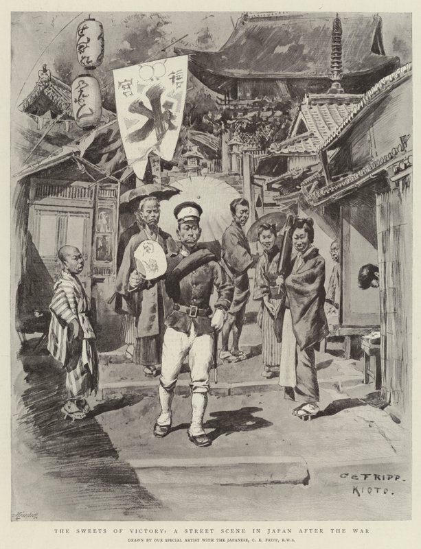 The Sweets of Victory, en gatuscen i Japan efter kriget av Charles Edwin Fripp