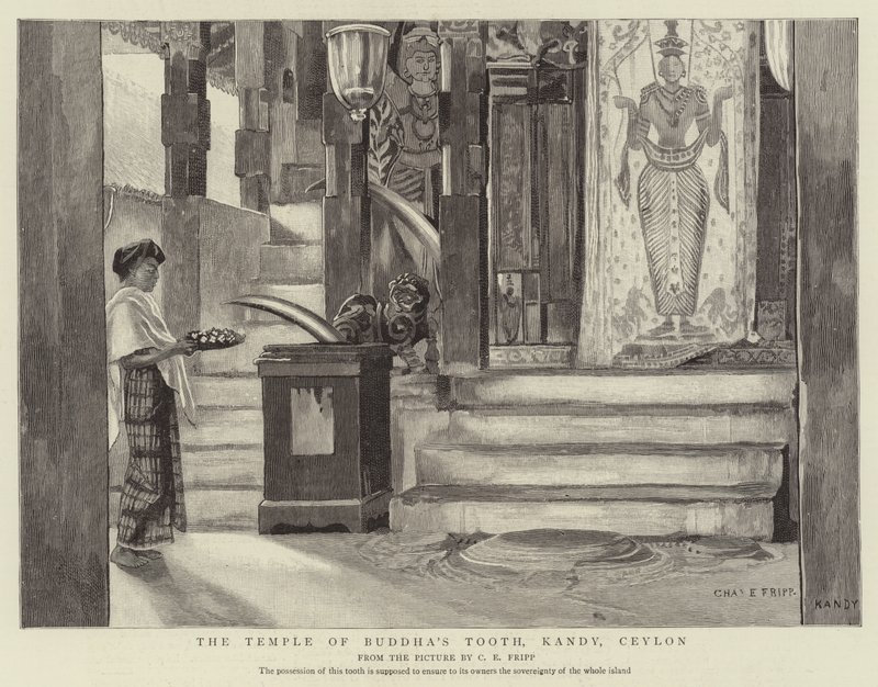Templet för Buddhas tand, Kandy, Ceylon av Charles Edwin Fripp