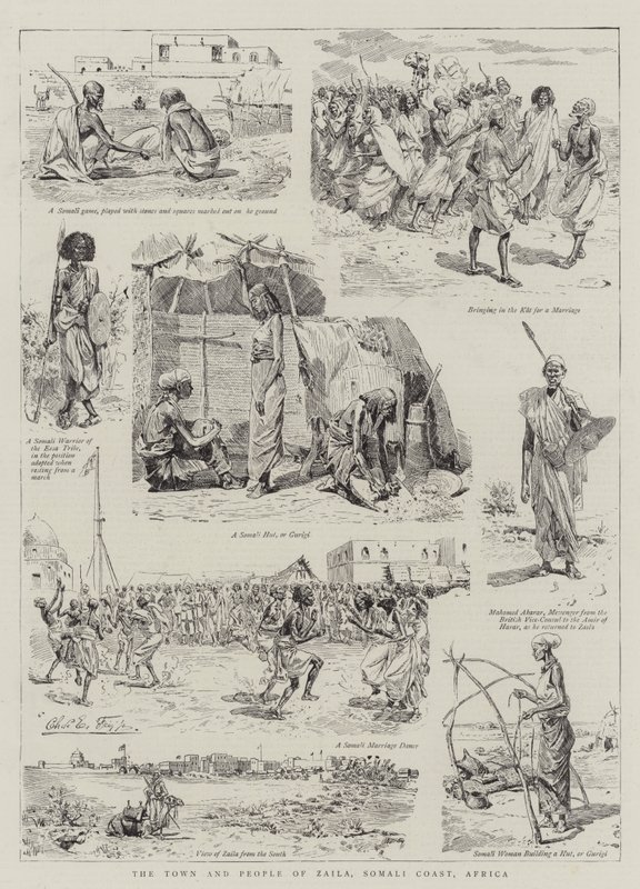 Staden och folket i Zaila, somaliska kusten, Afrika av Charles Edwin Fripp