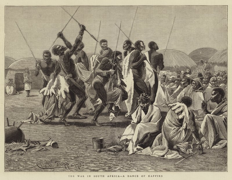 Kriget i Sydafrika, en dans av kaffers av Charles Edwin Fripp