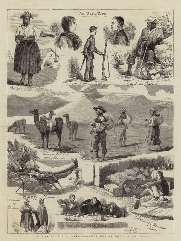 Kriget i Sydamerika, Skisser i Bolivia och Peru av Charles Edwin Fripp
