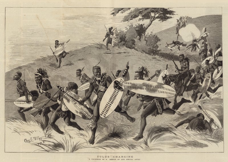 Zulus laddning av Charles Edwin Fripp