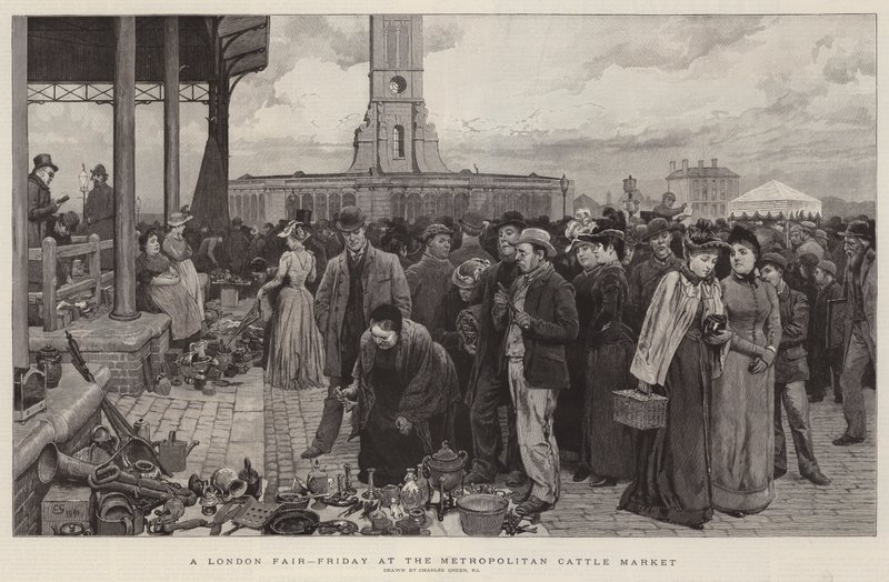 En Londonmässa, fredag på Metropolitan Cattle Market av Charles Green