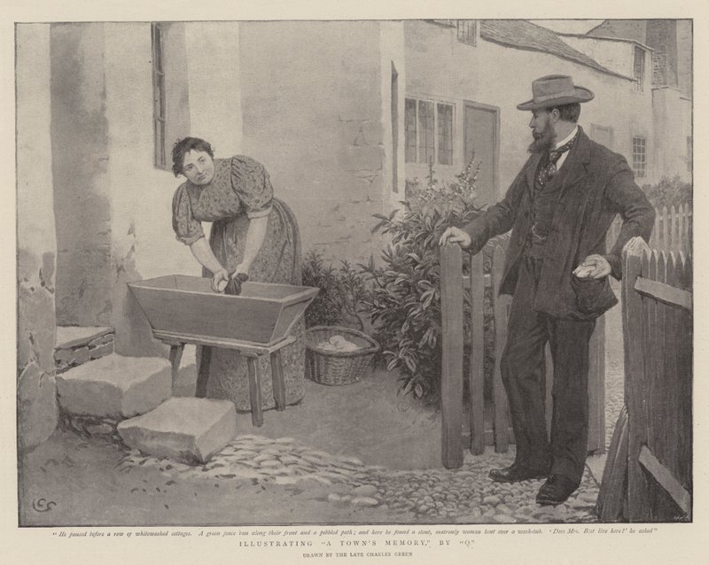 Illustrering av en stads minne, av Q av Charles Green