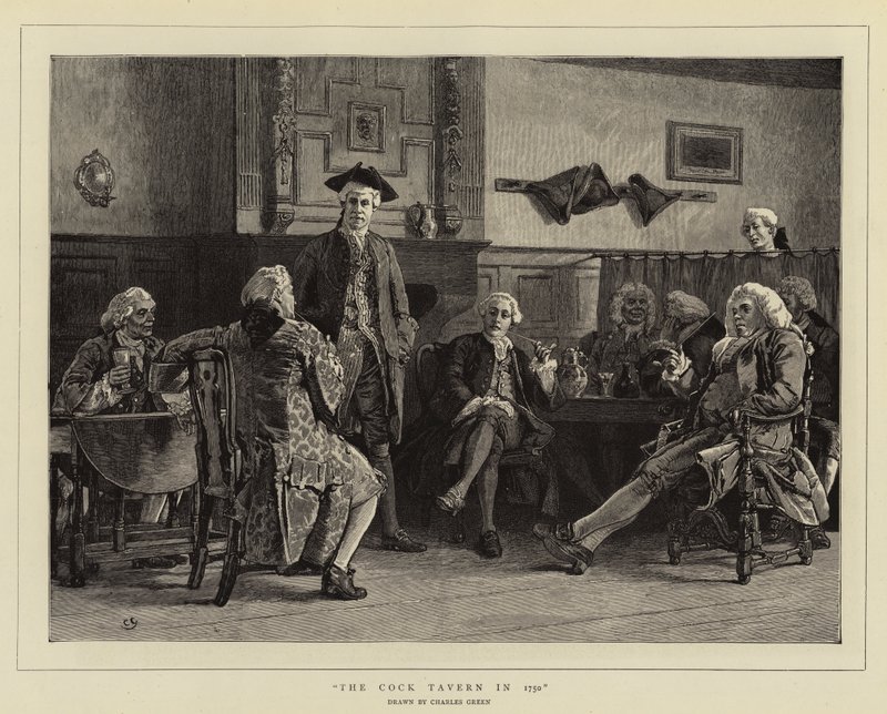 Cock Tavern år 1750 av Charles Green