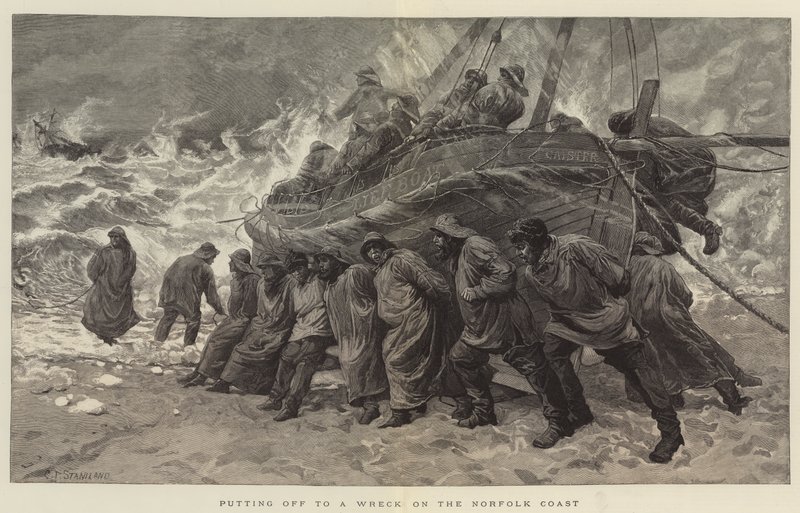 Avfärd till Wreck på Norfolk Coast av Charles J. Staniland