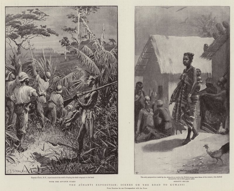 Ashanti-expeditionen, scener på vägen till Kumasi av Charles J. Staniland