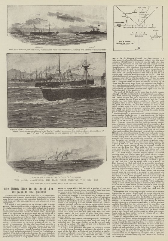 Sjömanövrarna, den blå flottan som sveper över Irländska sjön av Charles J. Staniland