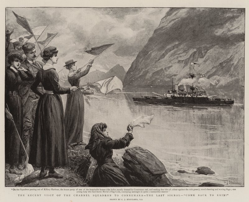 Kanalskvadronens senaste besök i Connemara, den sista signalen, kom tillbaka till Erin! av Charles J. Staniland