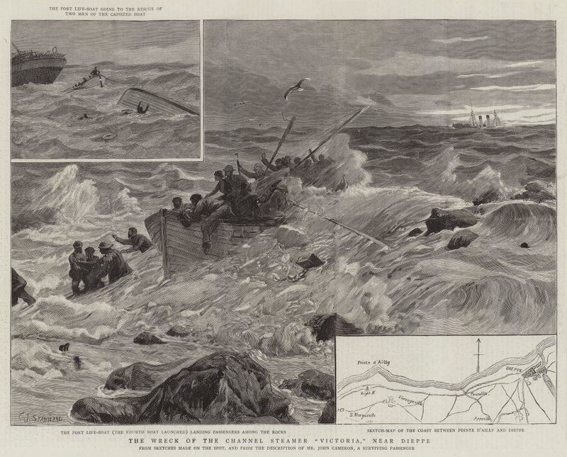 Vraket av Channel Steamer Victoria nära Dieppe av Charles J. Staniland
