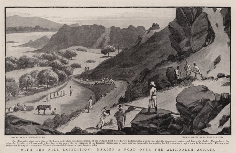 Med Nilexpeditionen, som byggde en väg över Alimooleh Aghaba. av Charles J. Staniland