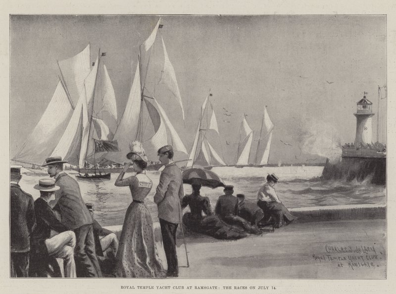 Royal Temple Yacht Club i Ramsgate, tävlingarna den 14 juli av Charles John de Lacy