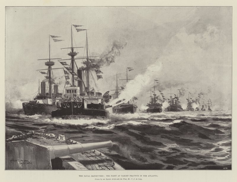Flottans manövrer, flottan i målövning i Atlanten av Charles John de Lacy
