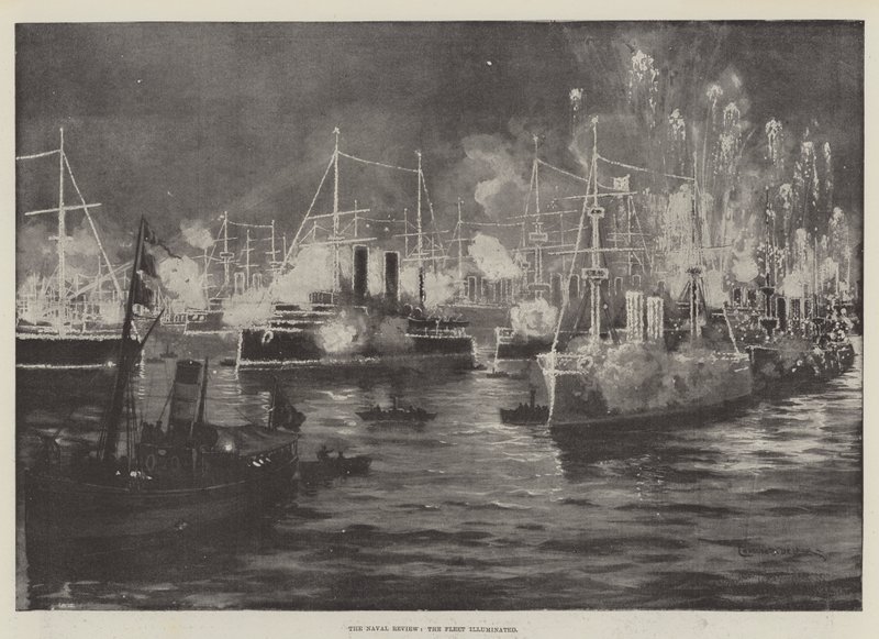 The Naval Review, Flottans belysta litografi av Charles John de Lacy