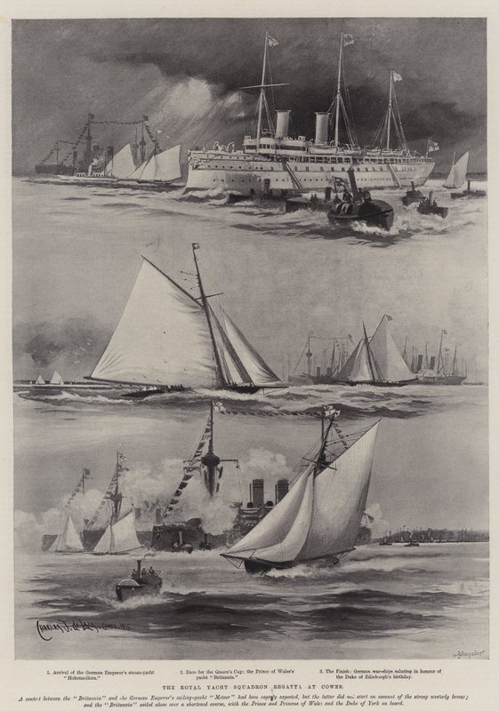 Royal Yacht Squadron Regatta vid Cowes av Charles John de Lacy