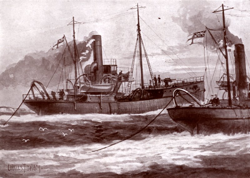 Minesweepers i arbete av Charles John de after Lacy