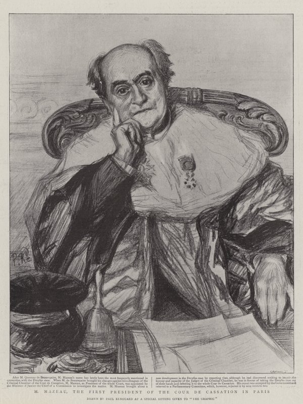 M Mazeau, förste ordförande i Cour de Cassation i Paris av Charles Paul Renouard