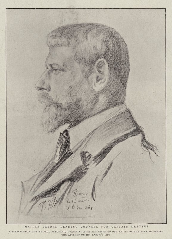 Maitre Labori, ledande rådgivare för kapten Dreyfus av Charles Paul Renouard