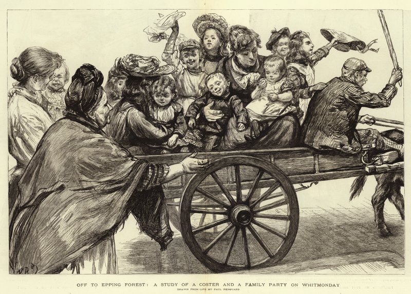 Iväg till Epping Forest, en studie av en coster och en familjefest på pingstdagen av Charles Paul Renouard