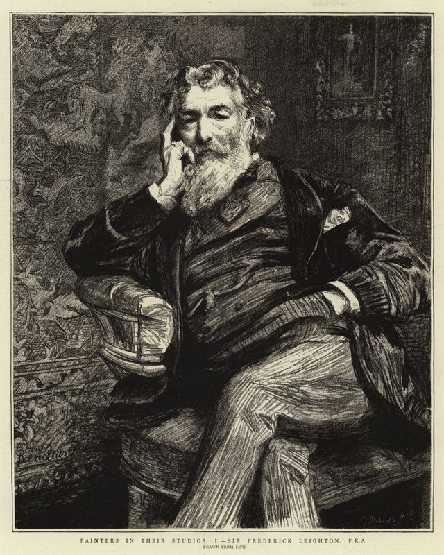 Målare i deras studior, I, Sir Frederick Leighton, PRA av Charles Paul Renouard