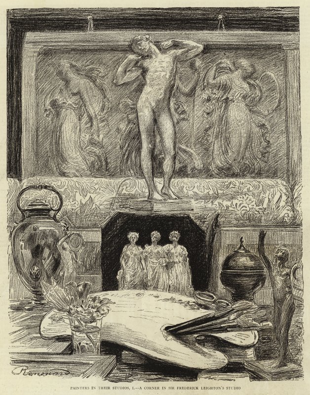 Målare i deras studior, I, a Corner i Sir Frederick Leightons studio av Charles Paul Renouard