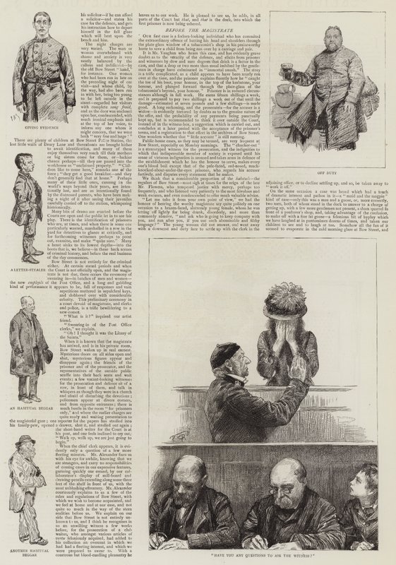 Skisser från Londons polisdomstolar av Charles Paul Renouard