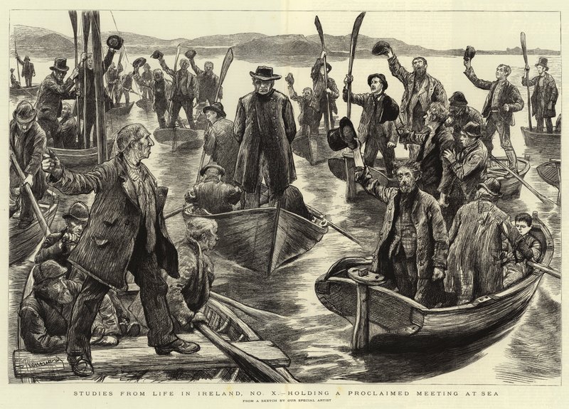 Studier från Life in Ireland, No X, håller ett utropat möte till sjöss av Charles Paul Renouard