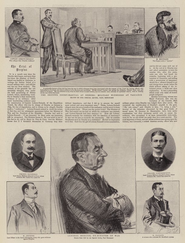 Rättegången mot kapten Dreyfus i Rennes av Charles Paul Renouard