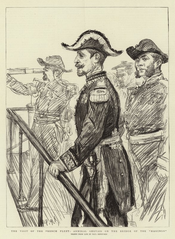 Besök av den franska flottan, amiral Gervais på Marengo-bron av Charles Paul Renouard