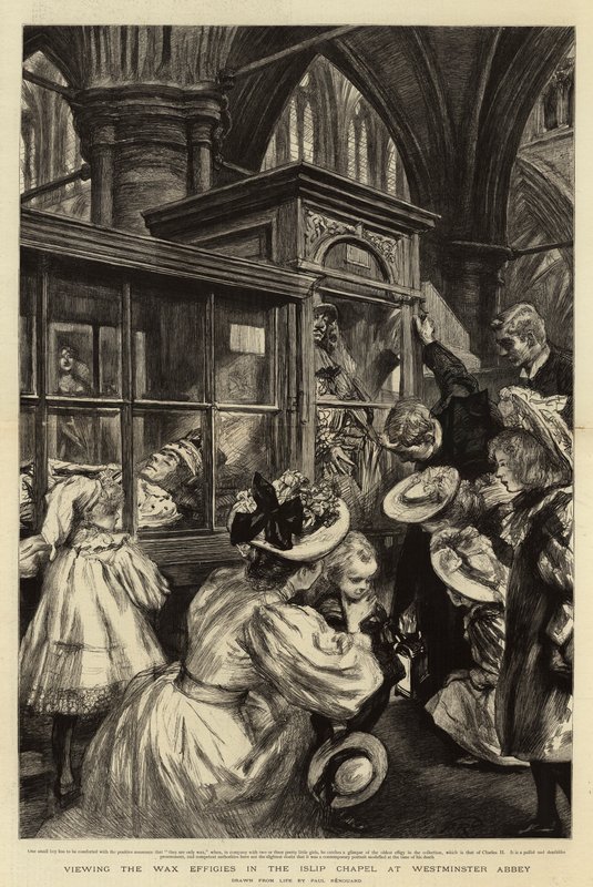 Se vaxbilderna i Islip Chapel i Westminster Abbey av Charles Paul Renouard