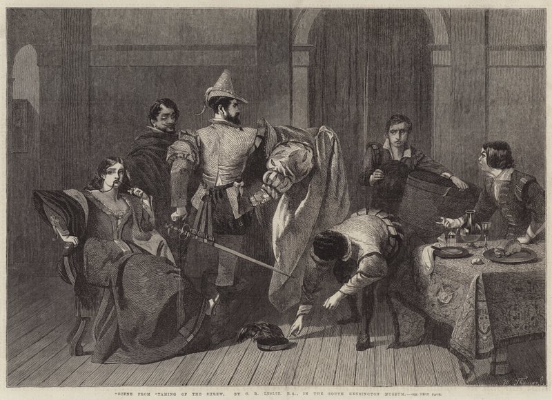 Scen från Taming of the Shrew av Charles Robert Leslie