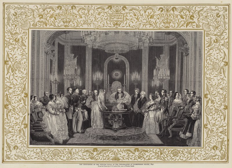Dop av den kungliga prinsessan i tronrummet i Buckingham Palace, 1841 av Charles Robert Leslie