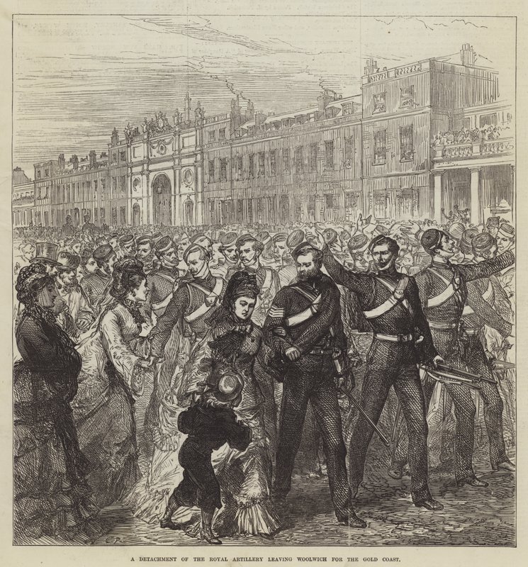 En avdelning av det kungliga artilleriet som lämnar Woolwich till Gold Coast av Sir John Charles Robinson