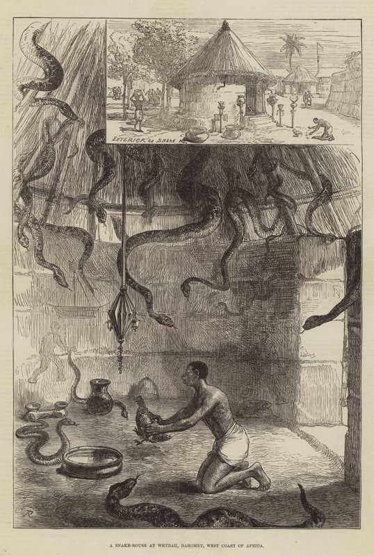 Ett ormhus i Whydah, Dahomey, Afrikas västkust av Sir John Charles Robinson