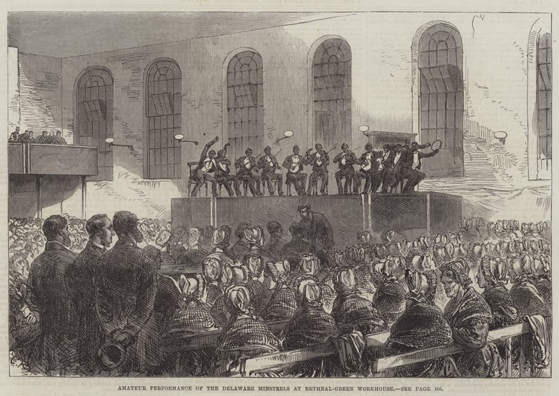 Amatöruppträdande av Delaware Minstrels på Bethnal-Green Workhouse av Sir John Charles Robinson