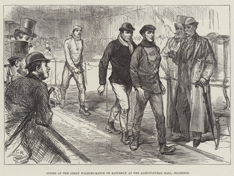 Avslutning av Great Walking-Match på lördag i Agricultural Hall, Islington av Sir John Charles Robinson