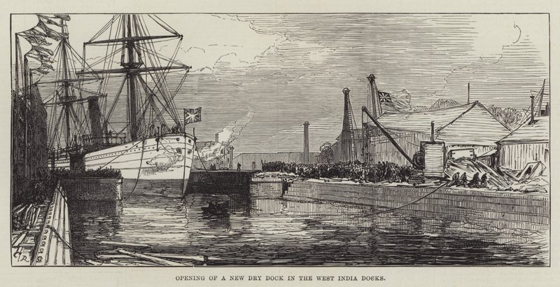 Öppnande av en ny torrdocka i West India Docks av Sir John Charles Robinson