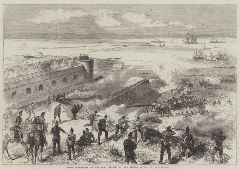Belägringsoperationer vid Chatham, attack vid den flygande bron på Redan av Sir John Charles Robinson